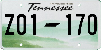 TN license plate Z0117O