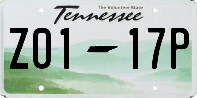 TN license plate Z0117P