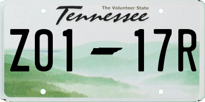 TN license plate Z0117R