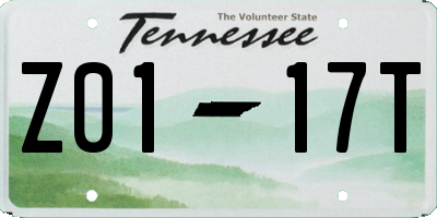 TN license plate Z0117T