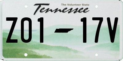 TN license plate Z0117V