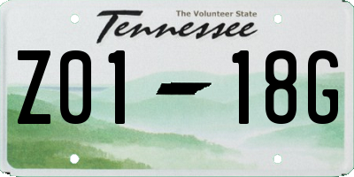 TN license plate Z0118G