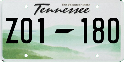 TN license plate Z0118O