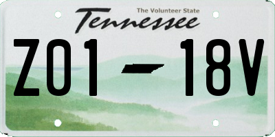 TN license plate Z0118V