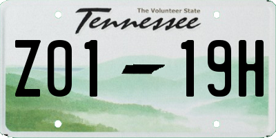 TN license plate Z0119H