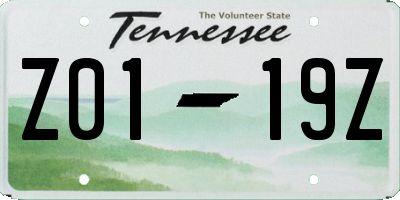 TN license plate Z0119Z