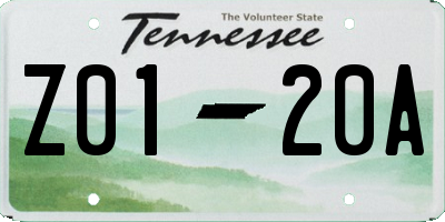 TN license plate Z0120A
