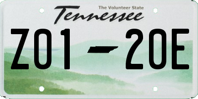 TN license plate Z0120E
