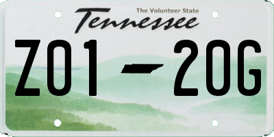 TN license plate Z0120G