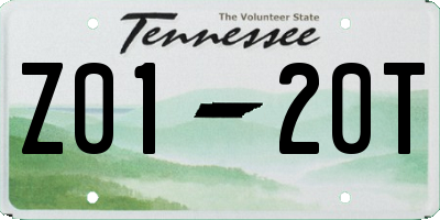 TN license plate Z0120T