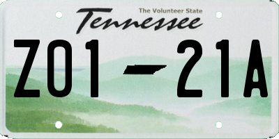 TN license plate Z0121A
