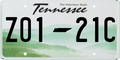 TN license plate Z0121C