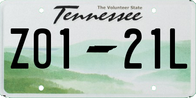 TN license plate Z0121L