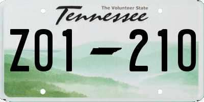 TN license plate Z0121O