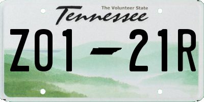 TN license plate Z0121R