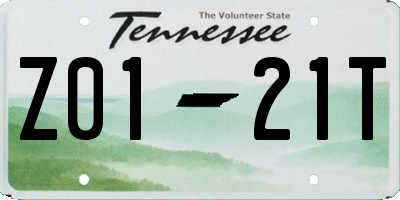TN license plate Z0121T