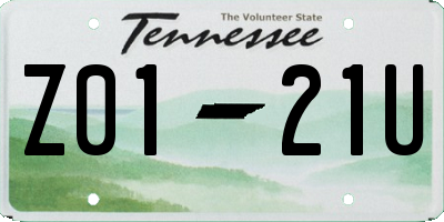 TN license plate Z0121U
