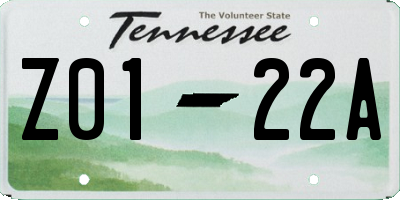 TN license plate Z0122A