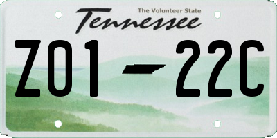 TN license plate Z0122C