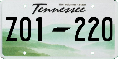 TN license plate Z0122O