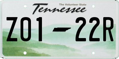 TN license plate Z0122R