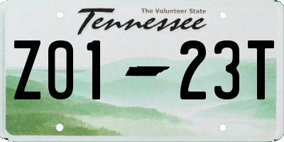 TN license plate Z0123T
