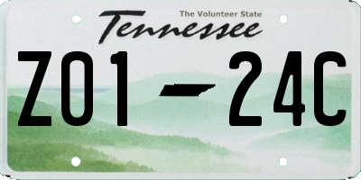 TN license plate Z0124C