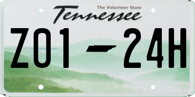 TN license plate Z0124H