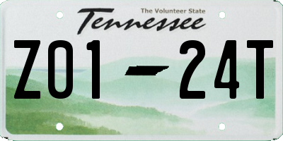 TN license plate Z0124T