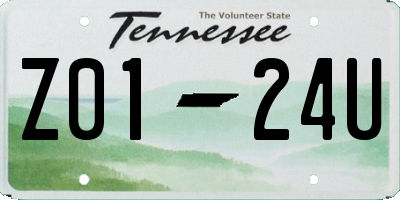 TN license plate Z0124U