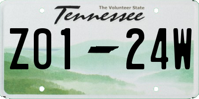 TN license plate Z0124W