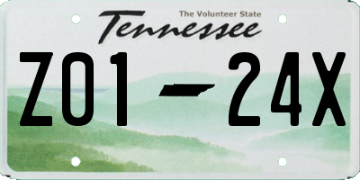 TN license plate Z0124X