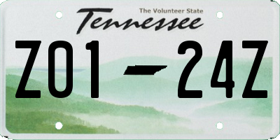 TN license plate Z0124Z