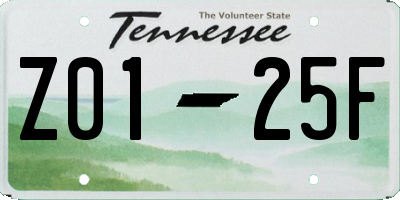 TN license plate Z0125F