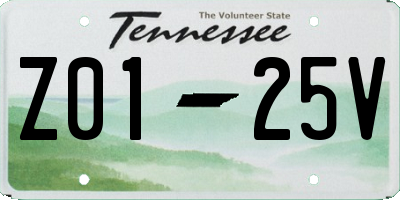 TN license plate Z0125V