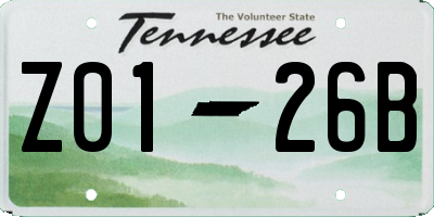 TN license plate Z0126B