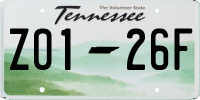 TN license plate Z0126F