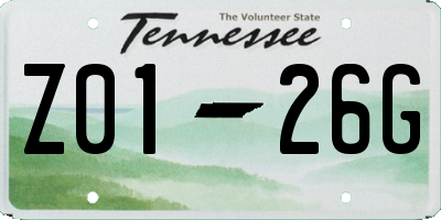 TN license plate Z0126G