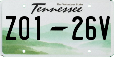 TN license plate Z0126V