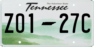 TN license plate Z0127C