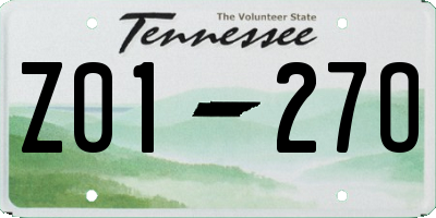 TN license plate Z0127O