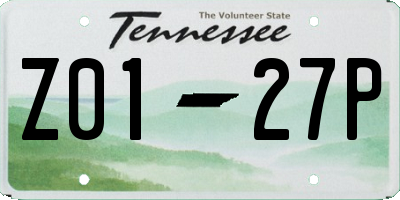 TN license plate Z0127P