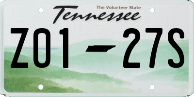 TN license plate Z0127S