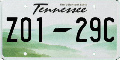 TN license plate Z0129C