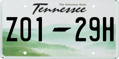 TN license plate Z0129H