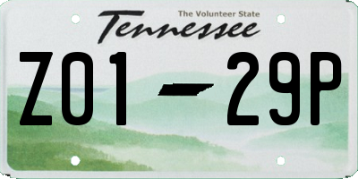 TN license plate Z0129P