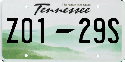 TN license plate Z0129S