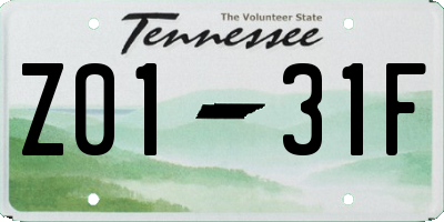 TN license plate Z0131F