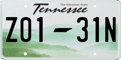 TN license plate Z0131N