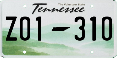 TN license plate Z0131O